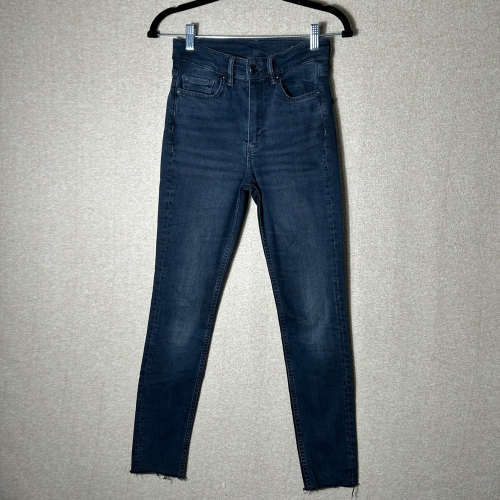 All Saints Dax Cigarette Skinny Jeans Actual Size 24X26 Ankle Black Stretch